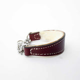 Burgundy Leather Wool-lined Martingale Collar