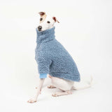 Fluffy Reversible Turtleneck Sweater in Sky Blue