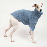 Fluffy Reversible Turtleneck Sweater in Sky Blue