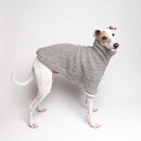 Fluffy Reversible Turtleneck Sweater in Grey