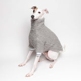 Fluffy Reversible Turtleneck Sweater in Grey