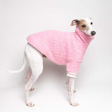 Fluffy Reversible Turtleneck Sweater in Pink